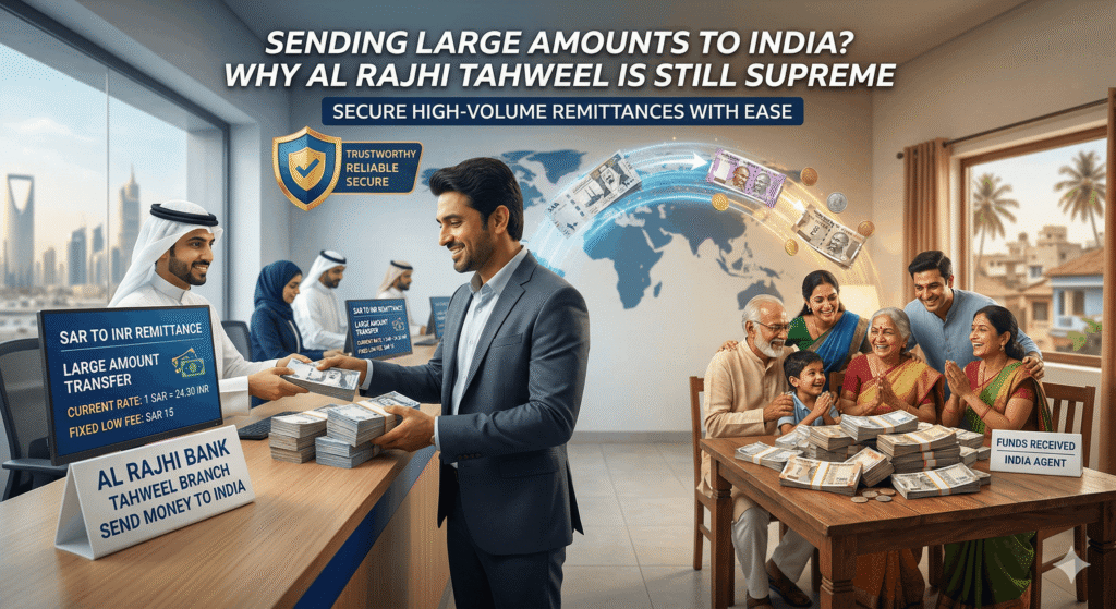 Sending Large Amounts to India Why Al Rajhi Tahweel is Still Supreme